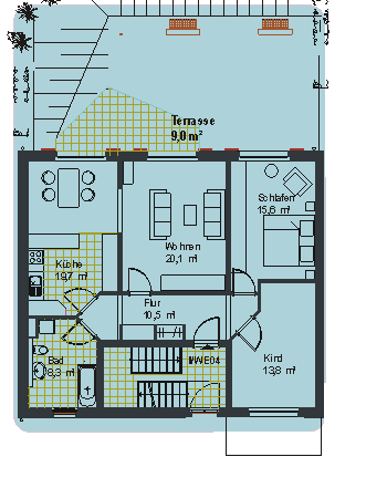 Wohnungsgrundriss WE 04